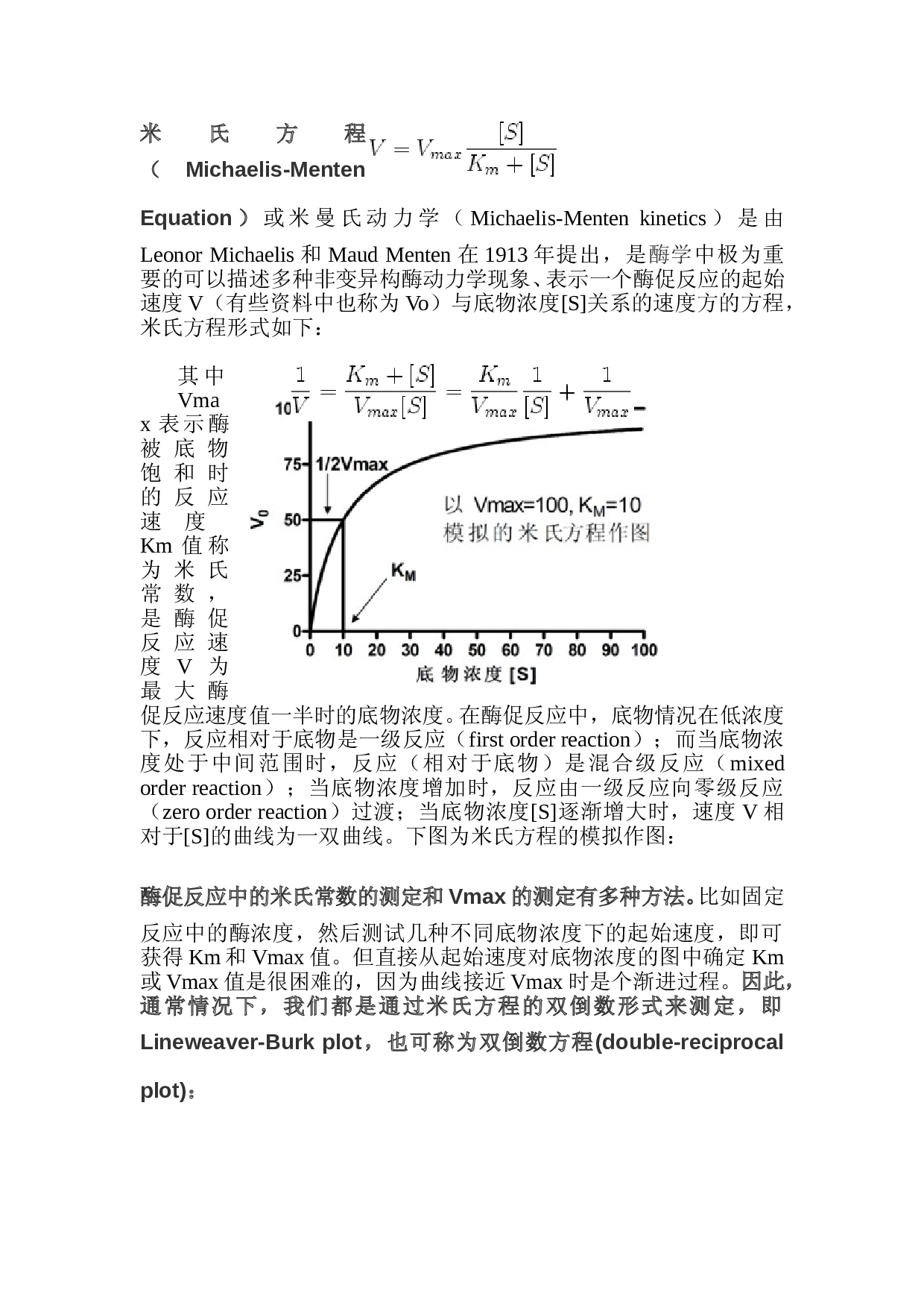 Lineweaver Burk双倒数作图 360文库