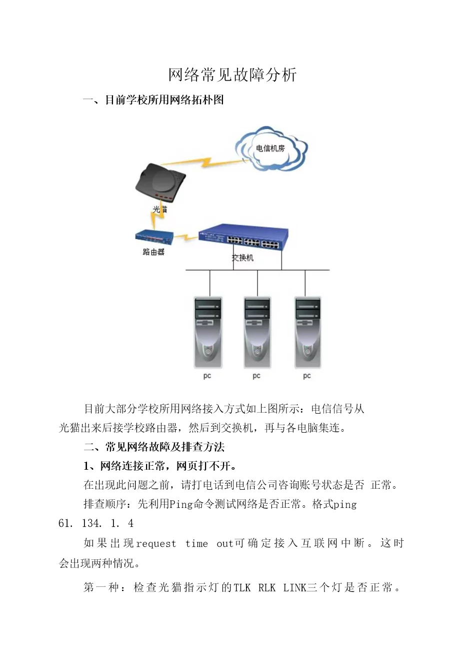 网络常见故障分析