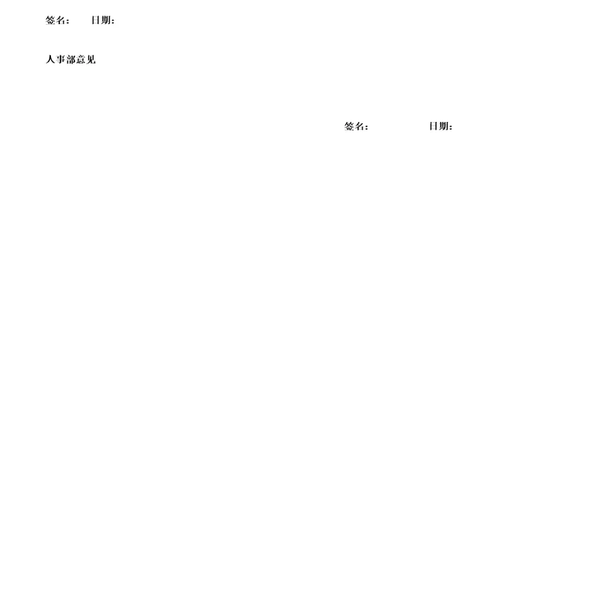 入职培训课程记录表格