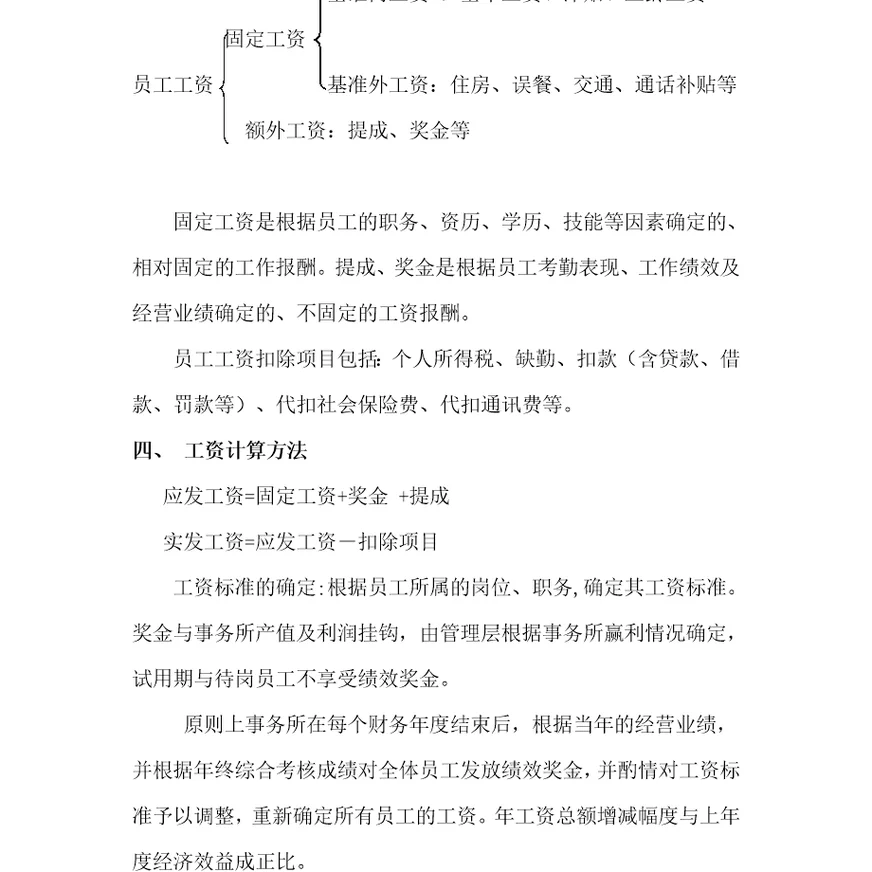 岗位工资制度最新版